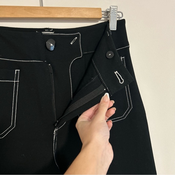 Maeve Colette Black & White stitching Flare stretchy pants! - Picture 6 of 14